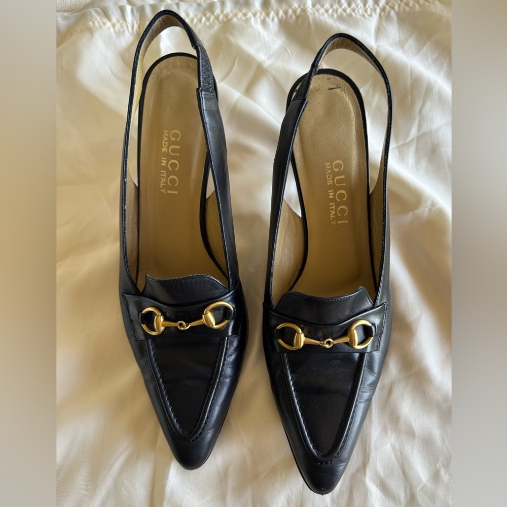 Black Gucci slingback heels